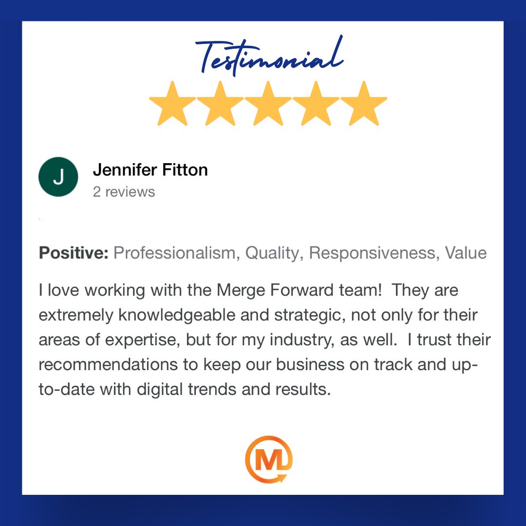 MergeForward's tweet photo. The results we strive for, happy clients! 🎯

#Testimonal #MarketingSolutions #DigitalMarketing #StrategicMarketing https://t.co/h2RPkpJtXR