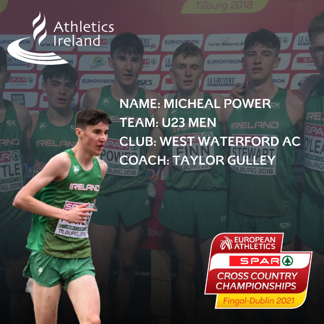 irishathletics's tweet image. 🌟Micheal Power 🌟

Micheal Power will look to improve on his U20 60th place finish from the 2018 European Cross Country Championships. We will be cheering Power on as runs this year in the U23 Men's 6,000m at 10.50am  🇮🇪🤩

➡️ fingal-dublin2021.ie
#FingalDublin2021