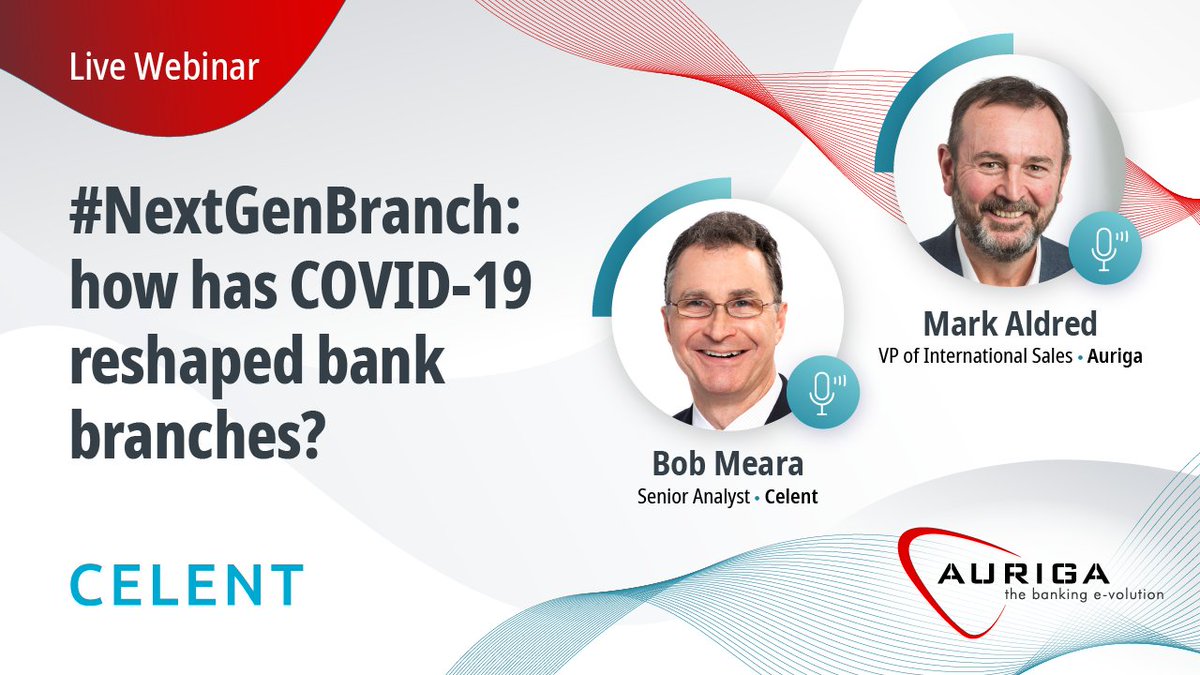 AurigaSW_German's tweet photo. Am 10.12. um 15:00 Uhr laden wir ein zu einem Webinar mit @mdaldred und @Mearaman, die darüber sprechen wie COVID-19 die #Bankfiliale umgestaltet hat und Kunden dazu motiviert hat, digitale sowie ATM-Kanäle zu nutzen. Zur Anmeldung: 
https://t.co/rGYVLpJDuk https://t.co/KhFuSVz8nW