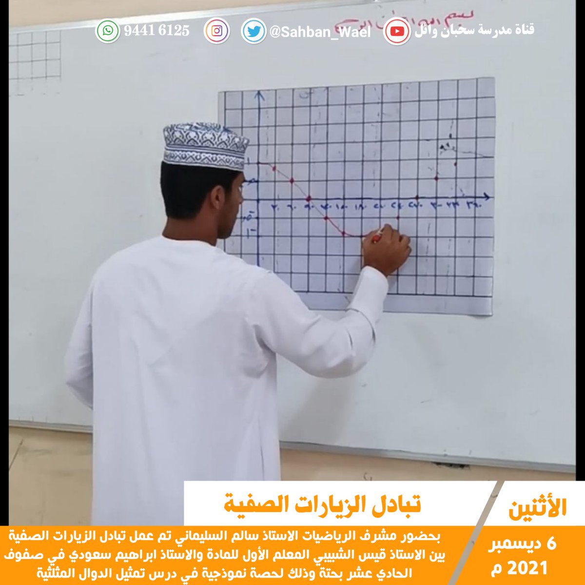 EduGovSbt3325's tweet photo. | زيارة | 🔴 جانب من حضور مشرف الرياضيات الاستاذ سالم السليماني تم عمل تبادل الزيارات الصفية بين الاستاذ قيس الشبيبي والاستاذ ابراهيم سعودي في صفوف الحادي عشر بحتة وذلك لحصة نموذجية في درس تمثيل الدوال المثلثية
#مدرسة_سحبان_وائل
#حدث_سحبان
#مدارسنا_بأعيننا
#مدارسنا_آمنة https://t.co/OllU6qTXPj