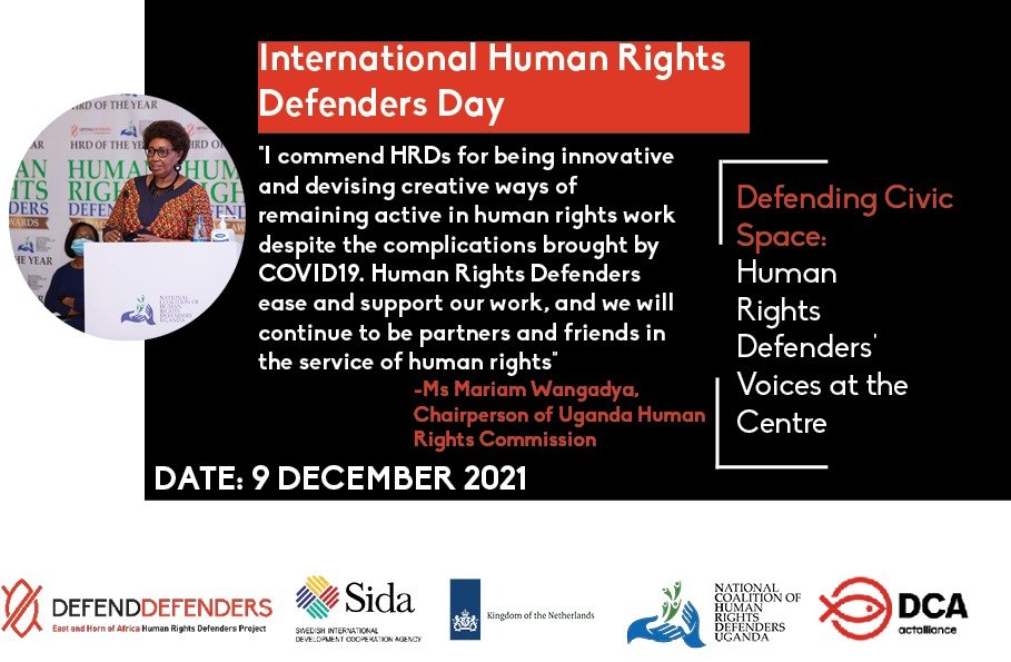 DefendDefenders's tweet photo. To officially close the 4th day of #ClaimingSpaces2021 and #IHRD2021 is the new Chairperson of @UHRC_UGANDA - Mariam Wangadya, who has paid tribute to Human Rights Defenders: https://t.co/IKt2NEoIPI