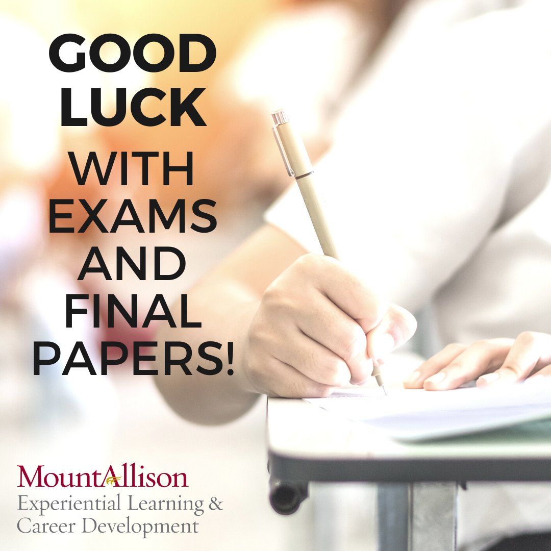 Good luck with your exams and final papers/assignments, Mounties!