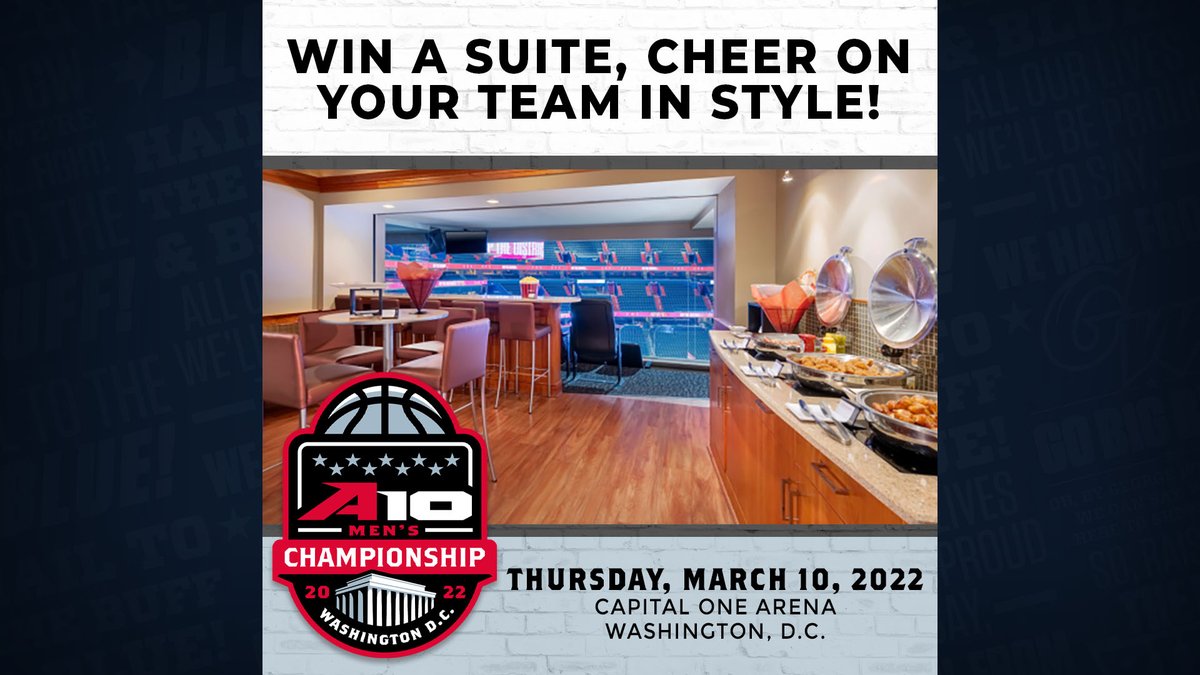 GW_MBB's tweet photo. Hey GW fans, don't miss your chance to win a suite at the 2022 @A10MBB Championship, right here in the #WMPC!
https://t.co/jgwYsHcHBn
#RaiseHigh https://t.co/jRVpYurBQl