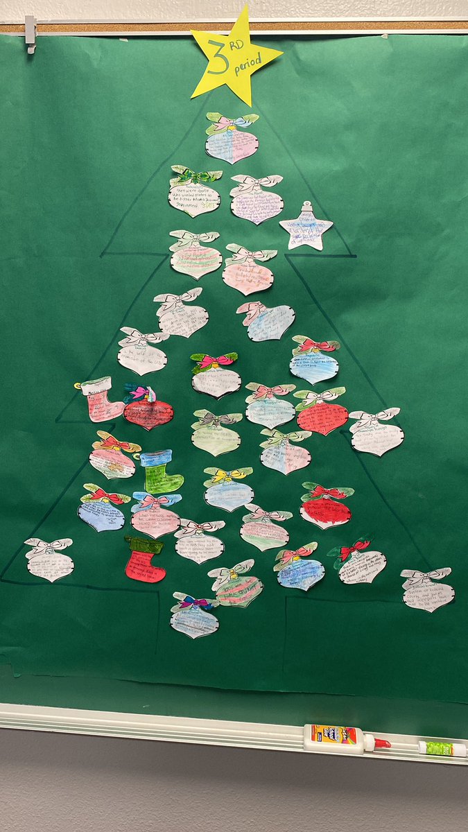 Melissab_JHS's tweet photo. Feeling the holiday spirit๐ 7th grade Moose create Texas Era term trees! Way to shine Moose๐ #MMSMoose #Liveandincolor https://t.co/sHZHSE73e5