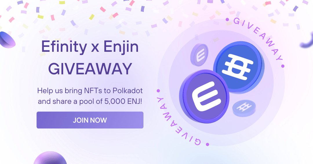 enjin's tweet photo. ⌛️ 24 hours remain in our 5,000 $ENJ giveaway!

Help us spread the word about Efinity for the chance to receive Enjin Coin rewards.

Join by December 10 at 11:59pm PT: https://t.co/d6P70Puu2G https://t.co/yWm8ZVsbXs