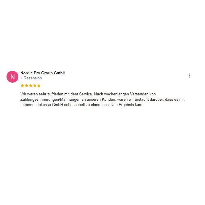 IntInkGmbH's tweet photo. Google Kundenrezension von Nordic Pro Group GmbH.

#Intecredo #Inkasso #funktioniert #unkompliziert #erfolgreich #inkassodienstleister #inkassounternehmen https://t.co/6XmCIaB88P