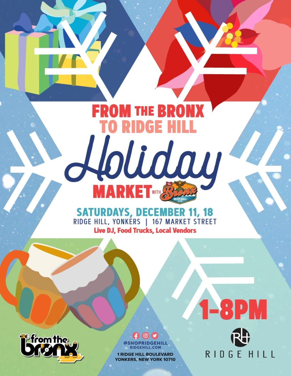 Check out the Holiday Market <a href="/ShopRidgeHill/">Ridge Hill</a> with <a href="/BronxBeerHall/">The Bronx Beer Hall</a> <a href="/fromTheBronx/">FromTheBronx</a> and more....we may even make an appearance....#HolidayShopping