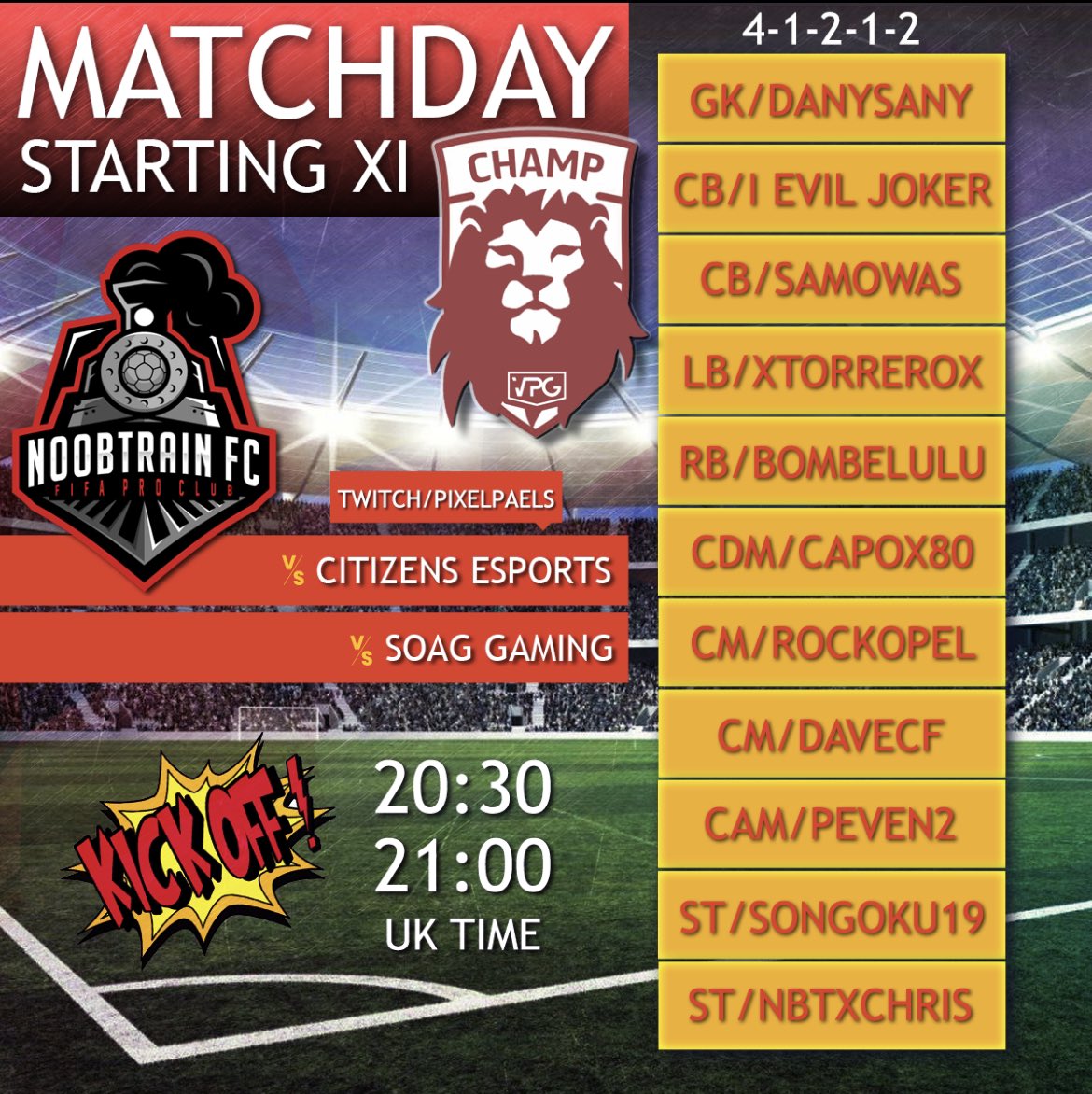 Matchday😎🚂✌🏻
<a href="/teamvivid/">team vivid</a>
@citizensesports
<a href="/VPGEurope/">Virtual Pro Gaming | Europe</a> 
<a href="/OfficialVPG/">Virtual Pro Gaming</a> 
<a href="/twitch/">Twitch</a>.tv/pixelpaels