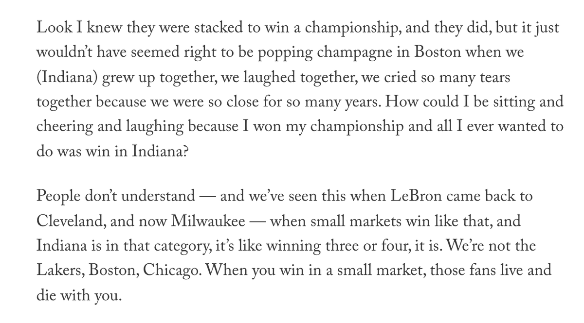 zkeefer's tweet photo. This, from Reggie Miller, on why he didn't sign with the Celtics in 2007 to chase a ring, is incredible.
How can you not respect the man's loyalty...
via @bkravitz
https://t.co/VHpihCxXWT https://t.co/jSKJ3IgbEm