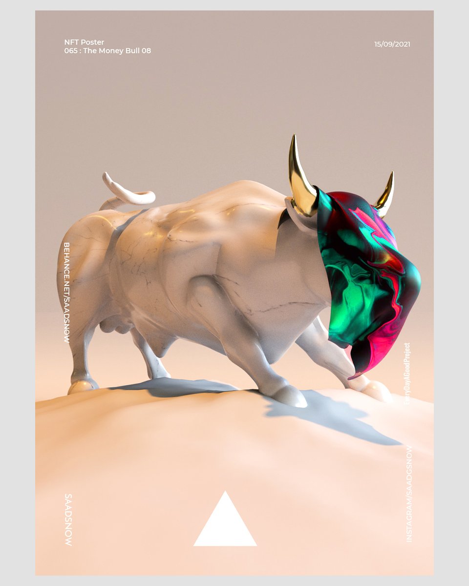 GamraniSaad's tweet photo. Money bull
.
.
.
.
.
.
.
#NFT #arnoldrender #tyflow #redshift3d #conceptart #dailyrender #mograph #cinema4d #motiondesigners #motiongraphics #mdcollective #mgcollective #contemporaryart #artexhibition  #scifiart #magicfabricblog #c4d #howiseedatworld #maxonc4d #synthwave https://t.co/vteDHdCMuz