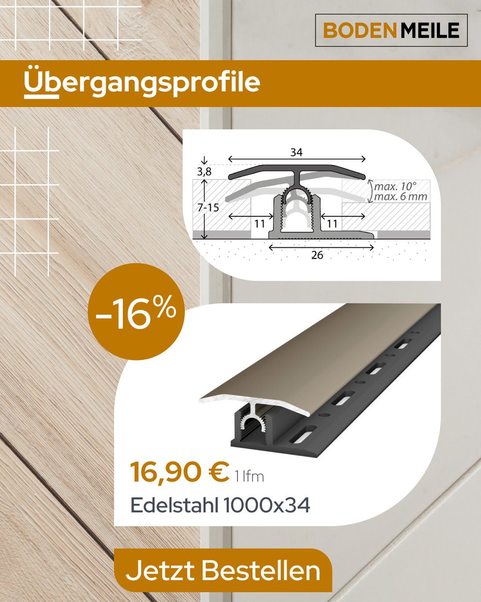 bodenmeile's tweet photo. Schienen und Profile - #Übergangsprofile

https://t.co/fBHsW3fEdi

Bestellen heute online! 

✓ Persönliche Beratung 
✓ Schnelle Lieferung 
✓ Günstige Preise

💻Web.  https://t.co/0LC7dduH56
📞Tel. +49 (0) 89 954590755
✍️Mail. info@bodenmeile.de https://t.co/uJfrc2zENd