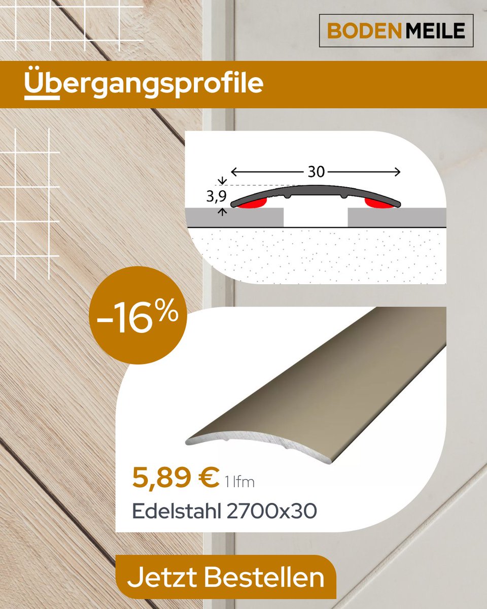 bodenmeile's tweet photo. Schienen und Profile - #Übergangsprofile

https://t.co/fBHsW3fEdi

Bestellen heute online! 

✓ Persönliche Beratung 
✓ Schnelle Lieferung 
✓ Günstige Preise

💻Web.  https://t.co/0LC7dduH56
📞Tel. +49 (0) 89 954590755
✍️Mail. info@bodenmeile.de https://t.co/qdORTOeOfZ