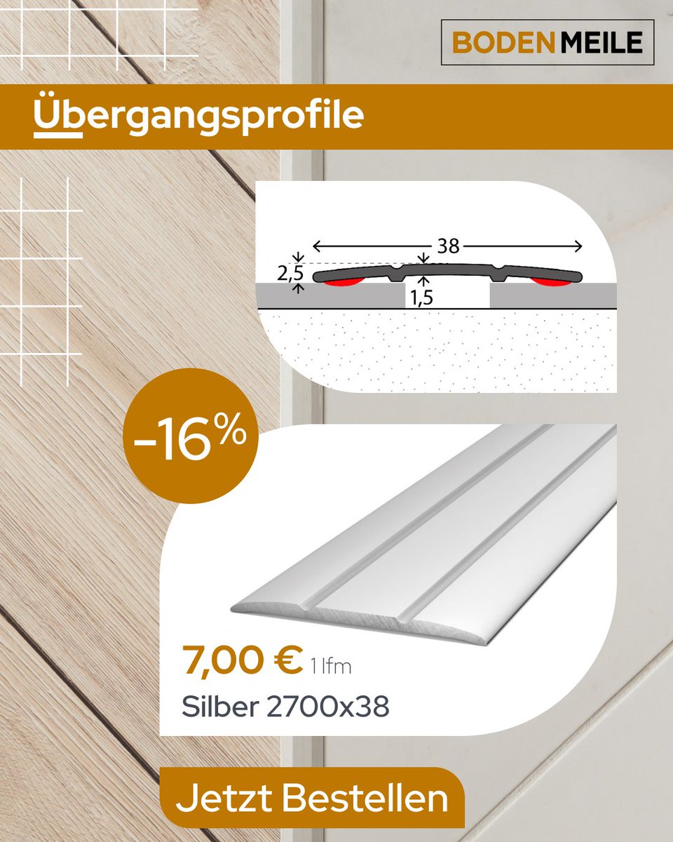 bodenmeile's tweet photo. Schienen und Profile - #Übergangsprofile

https://t.co/fBHsW3fEdi

Bestellen heute online! 

✓ Persönliche Beratung 
✓ Schnelle Lieferung 
✓ Günstige Preise

💻Web.  https://t.co/0LC7dduH56
📞Tel. +49 (0) 89 954590755
✍️Mail. info@bodenmeile.de https://t.co/qdORTOeOfZ