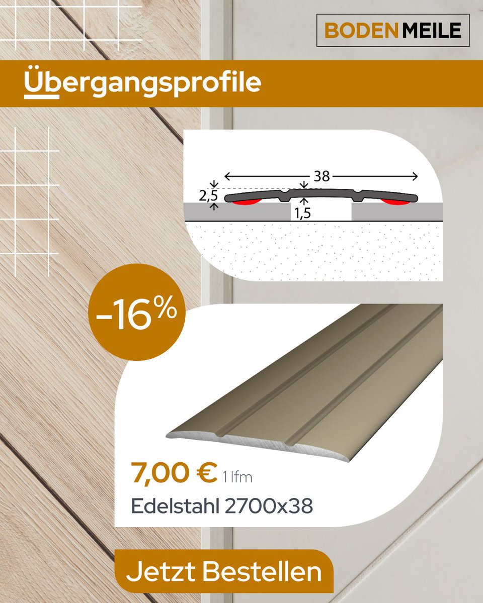 bodenmeile's tweet photo. Schienen und Profile - #Übergangsprofile

https://t.co/fBHsW3fEdi

Bestellen heute online! 

✓ Persönliche Beratung 
✓ Schnelle Lieferung 
✓ Günstige Preise

💻Web.  https://t.co/0LC7dduH56
📞Tel. +49 (0) 89 954590755
✍️Mail. info@bodenmeile.de https://t.co/qdORTOeOfZ