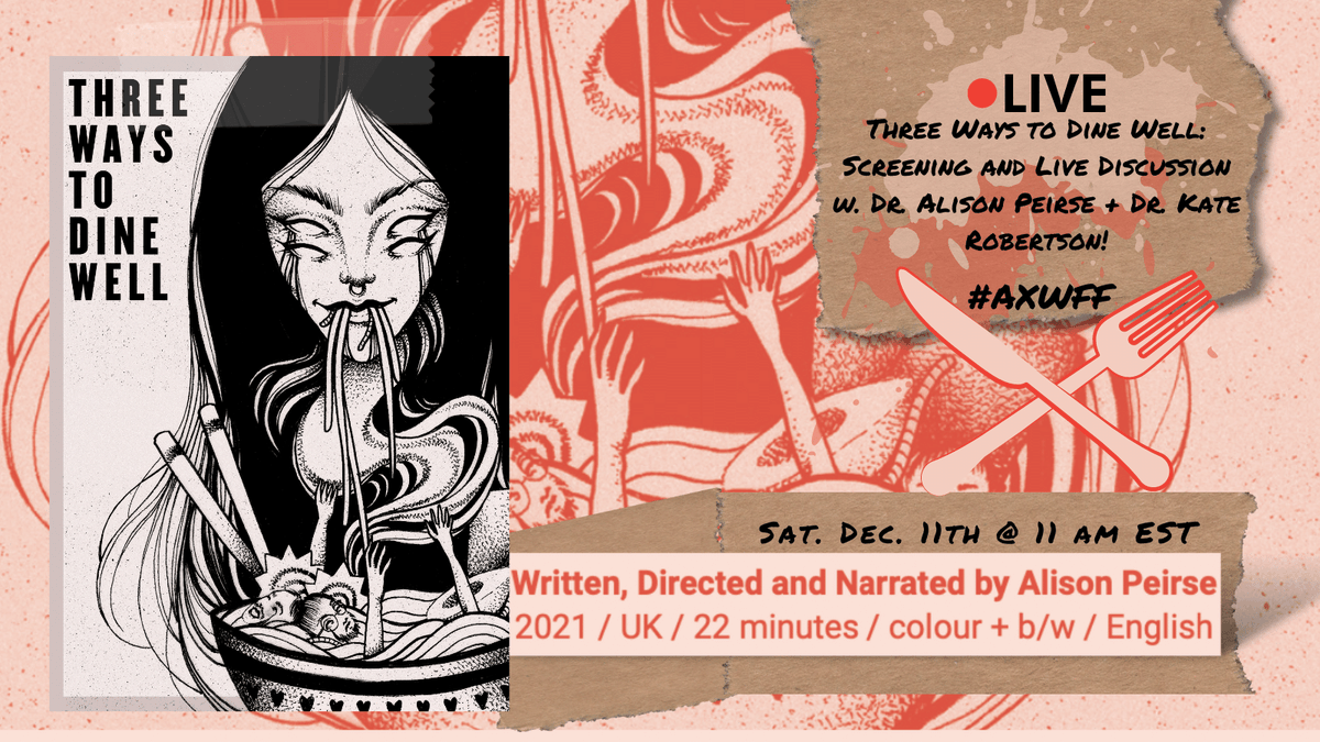 AxWoundFilmFest's tweet photo. Find out what's good with horror and food this Satuday, December 11th at 11AM EST #AXWFF #AxWoundAtHome
Remember to live tweet with us using the hashtags! https://t.co/9N4fXnxwBo