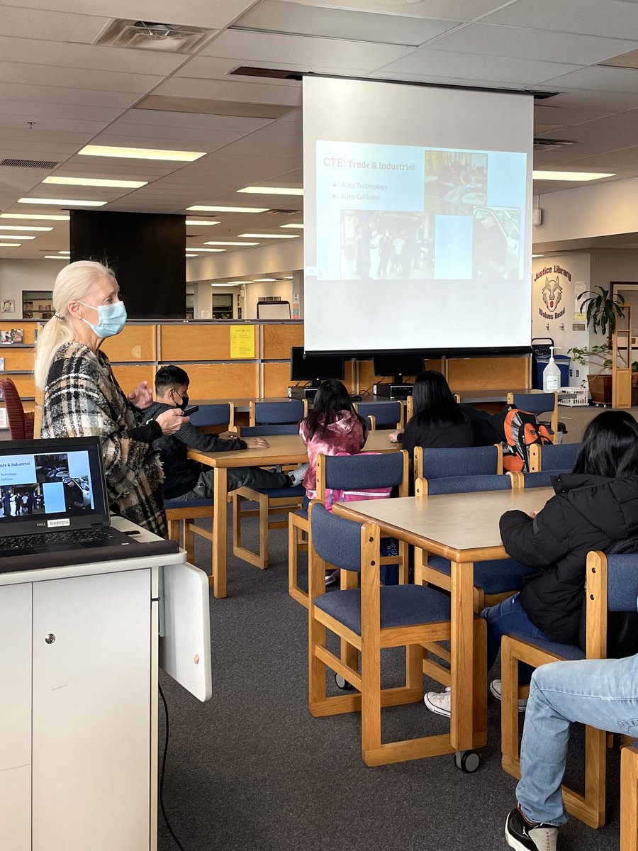The Academy ESOL Support teachers are at Justice High School today and tomorrow, sharing information about Academy classes! <a href="/FCPS_ESOL/">FCPS ESOL</a> <a href="/SecondaryESOL/">Secondary ESOL</a> <a href="/Fairfax_Academy/">Fairfax Academy - FCPS</a> <a href="/fcpsfairfaxhs/">@FCPSFairfaxHS</a> <a href="/RosieSchubring/">Rosie Schubring</a> <a href="/EducookingFfx/">Andrea Cook</a> @Maria_L_Martin