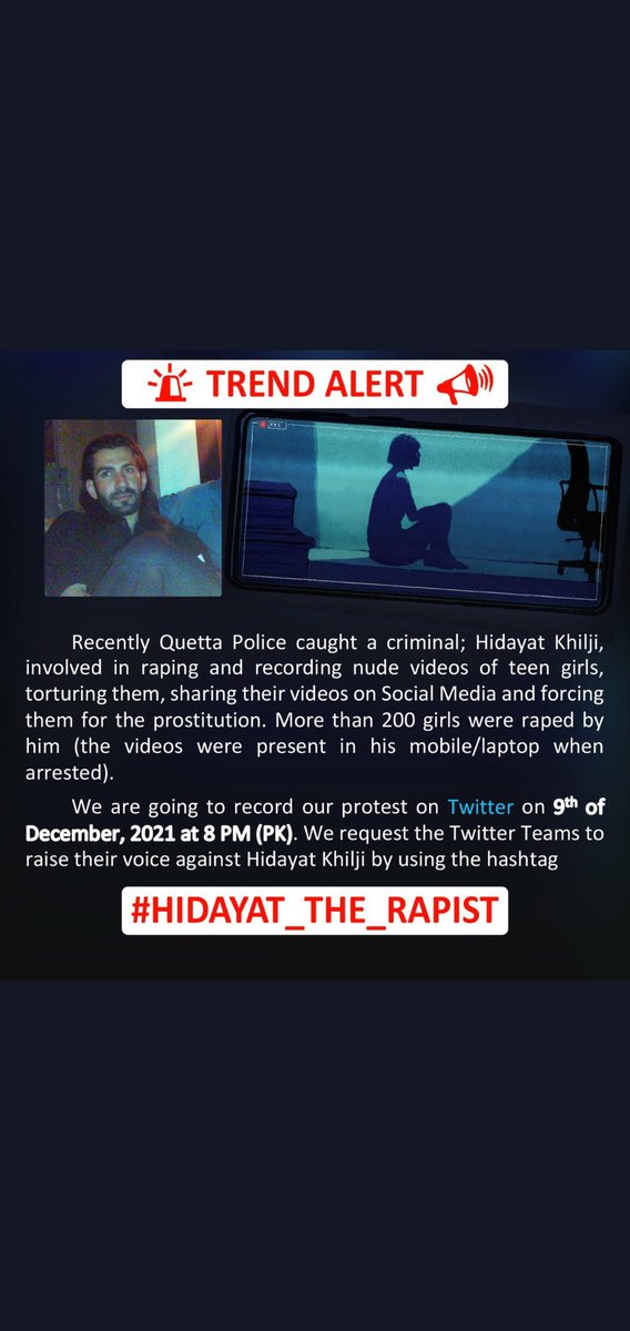 SaimaBa27331316's tweet photo. Please it is requested to all human rights activists, politicians, journalists and humans of Pakistan to raise voice against this beast who has destroyed lives of 100s of girls of Balochistan.
@iqrarulhassan @SyedAliHaider13 @Zunairamahum  #HIDAYAT_THE_RAPIST https://t.co/Ag6tn0PY06