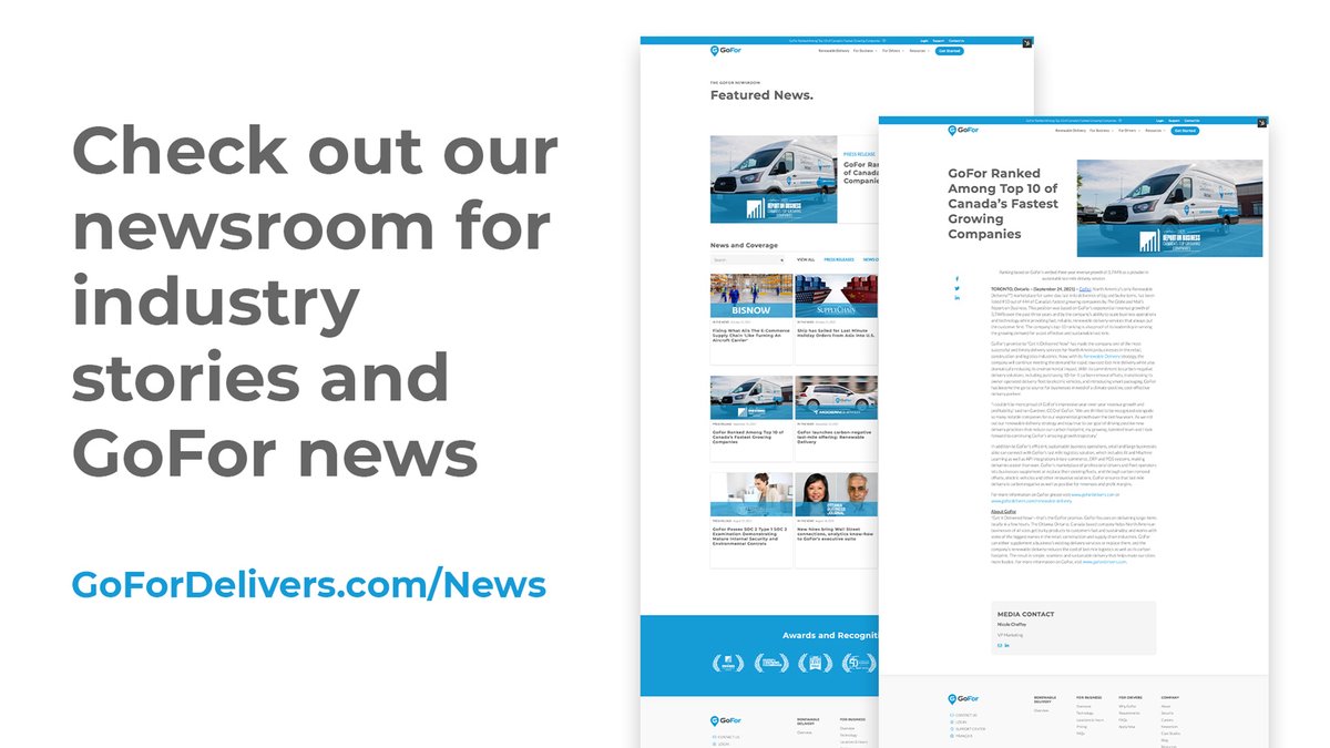 Check out our freshly designed one-stop-shop for GoFor news: the newsroom! Read all the latest GoFor updates, from news coverage to podcasts and everything in between: ow.ly/9vZZ50GYBb9

#GetItDeliveredNow #News #RenewableDelivery