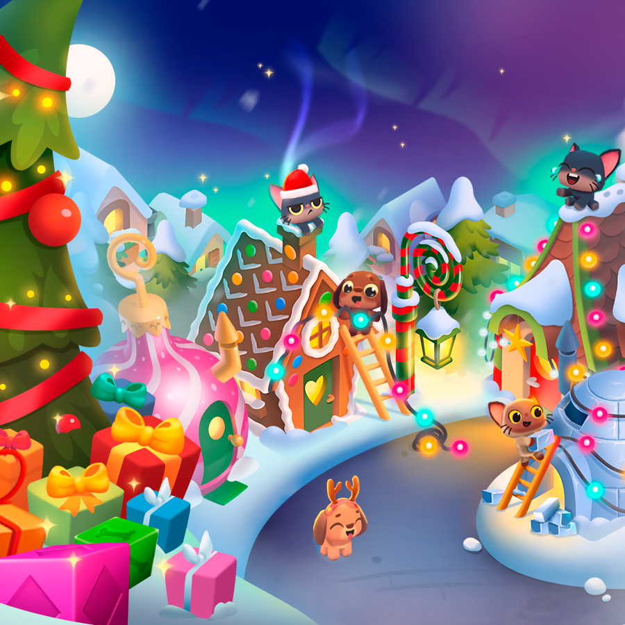Winter Petopia has arrived! 🐱🐶 
Create your own holiday city to house your rescued pets &amp; earn plenty of rewards 🎁 
Did we mention a surprise appearance from Petzilla?!