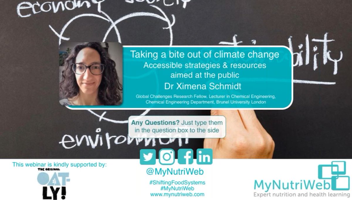 MyNutriWeb's tweet photo. ✨ ✨ After a short break, we are back again with Dr Ximena Schmidt @equisime
🌍 🌍 Taking a bite out of climate change - Practical strategies and resources
#ShiftingFoodSystems #MyNutriWeb https://t.co/AzgLrv30A1