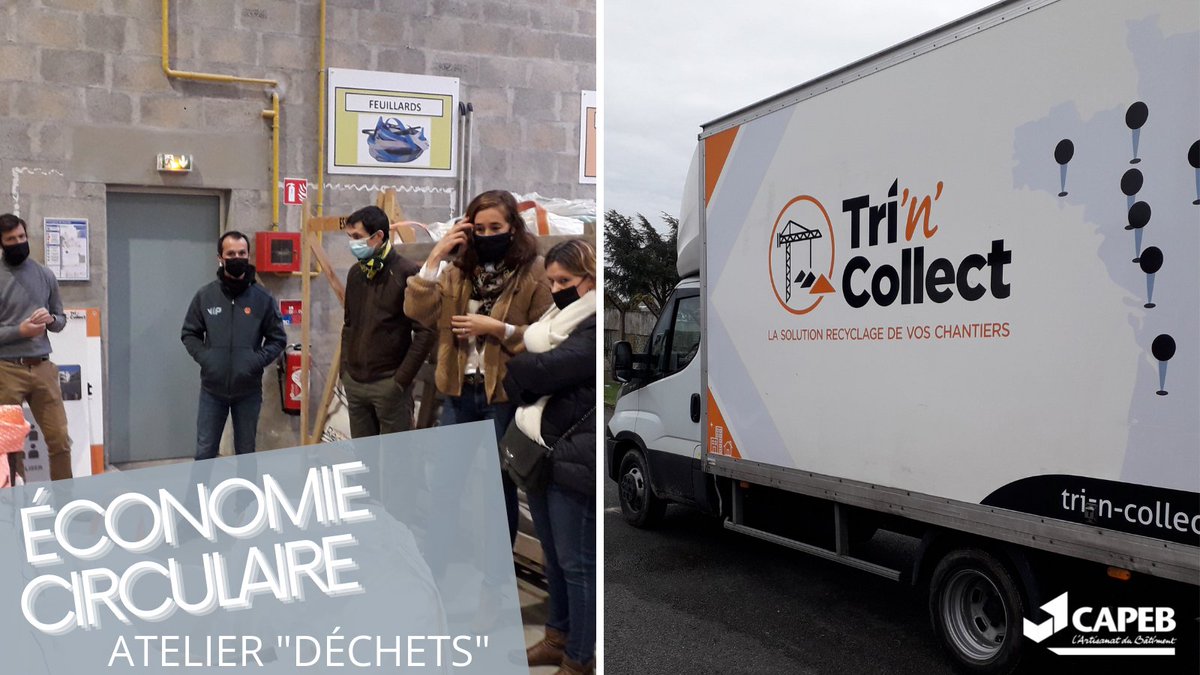 capeb_44's tweet photo. ♻️Ce matin, visite de #TrinCollect à St-Herblain, avec un petit groupe d'artisans engagés
La matinée s'est poursuivie en mode atelier pour travailler sur des actions possibles afin de les accompagner dans leur gestion des déchets #chantier & réduire la benne DIB demain. À suivre https://t.co/zm6cP32MGr