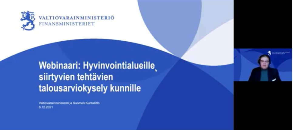 Etkö päässyt mukaan 8.12. pidettyyn <a href="/VMuutiset/">Valtiovarainministeriö | Finansministeriet</a> webinaariin kunnille toteutettavasta talousarviokyselystä? Ei hätää, sillä webinaarin esitysmateriaali ja linkki tallenteeseen on nyt julkaistu. Esitetyt kysymykset vastauksineen julkaistaan myöhemmin. 
vm.fi/tapahtumat/202…