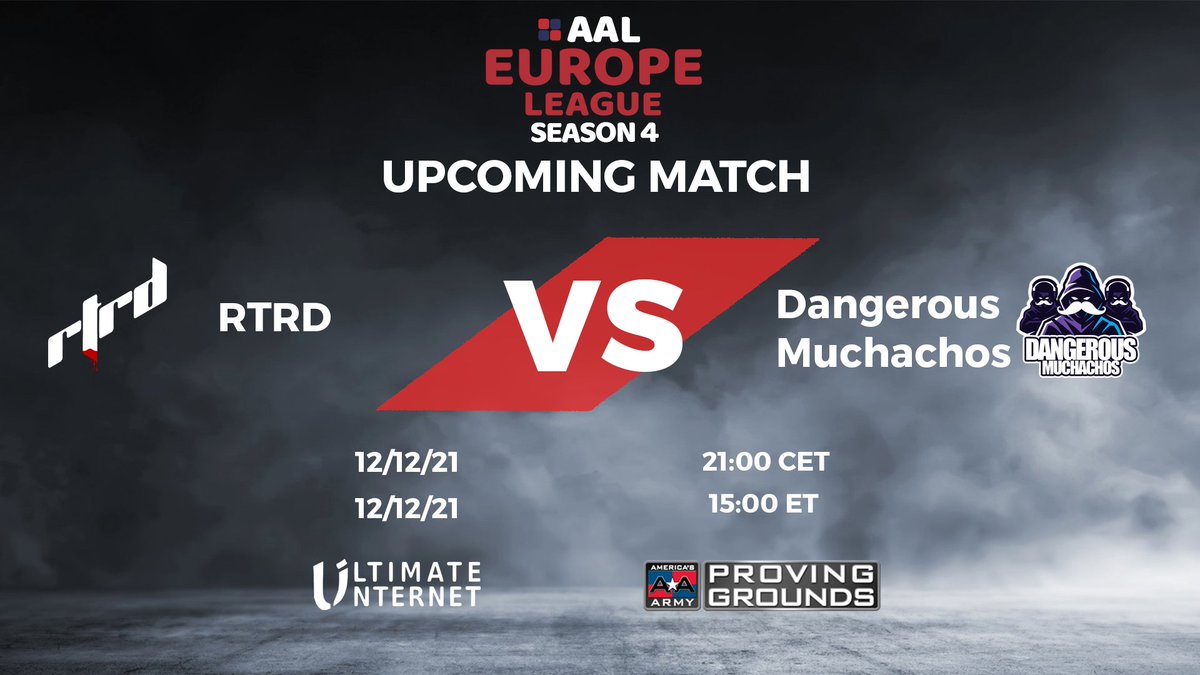 AALeaguegaming's tweet photo. Europe League Season 4 2021-2022 
The stream of this sunday, 3rd day of League:

      RTRD  vs   DM 

⏰ 21:00 CET - 15:00 ET

📺 https://t.co/3Eu3Xw3hBX

🎙️Glory https://t.co/ZnwunKqVVF https://t.co/wS9mpLewhF