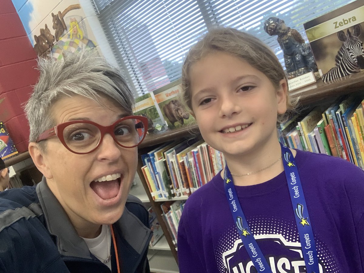 mrspratt2nd's tweet photo. My favorite library in the whole wide world. My girls grew up in it. I get to teach in it. Grateful for @lahmills16 and the work she does for us. #twitterbattle21 #teamelrod #prattspals #creechpride #galrod https://t.co/9SMiYo7fHB