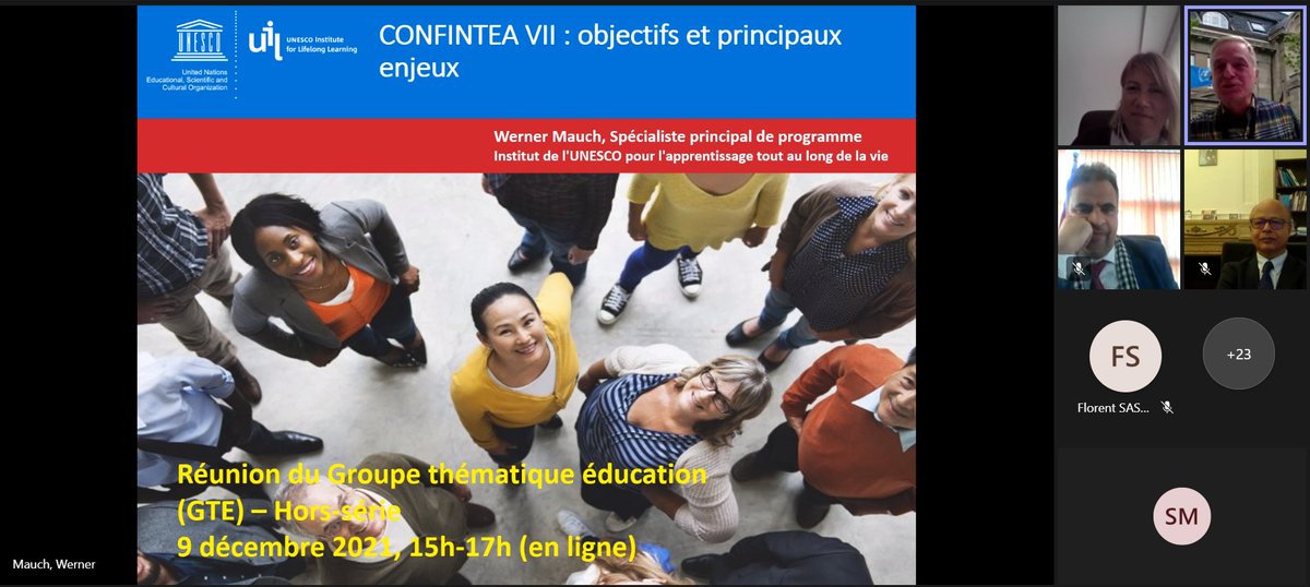 UNESCO_Maghreb's tweet photo. En direct du #webinaire d'@UNESCO_maghreb dans le cadre du groupe thématique #Education coordonné par @UE_au_Maroc & #AFD_Maroc en présence d'@anlcamaroc & @UIL sur les enjeux & défis de l'#Apprentissage & l'#éducation des #adultes #CONFINTEAVII #Maroc
#PolitiqueEducative #ODD4 https://t.co/6PrKj6NqNX