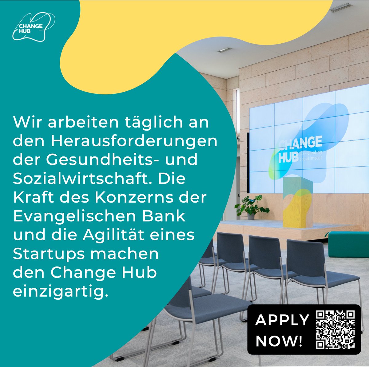 changehub_de's tweet photo. Die @Ev_Bank sucht Verstärkung für das Team im @changehub_de. Als Innovationspace in Berlin sind wir Taktgeber für soziale Innovationen in der Social Impact Community. 
Jetzt bewerben unter https://t.co/kscaHHRpSt 
#berlin #job #berlinjobs #socialimpactcommunity #applynow #hiring https://t.co/QcudIJMBOC