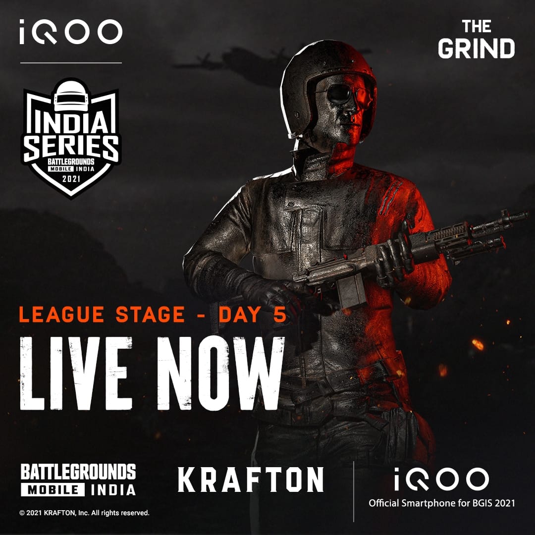 IqooInd's tweet photo. The iQOO BATTLEGROUNDS MOBILE INDIA SERIES 2021 GRIND Day 5 is live now 🔴

Watch LIVE on the official iQOO ESPORTS YouTube channel now!

Link - https://t.co/KMgB5VwGwv

#BGIS #iQOO #BGMI #iQOOxBGIS https://t.co/2UnHCqBeLh