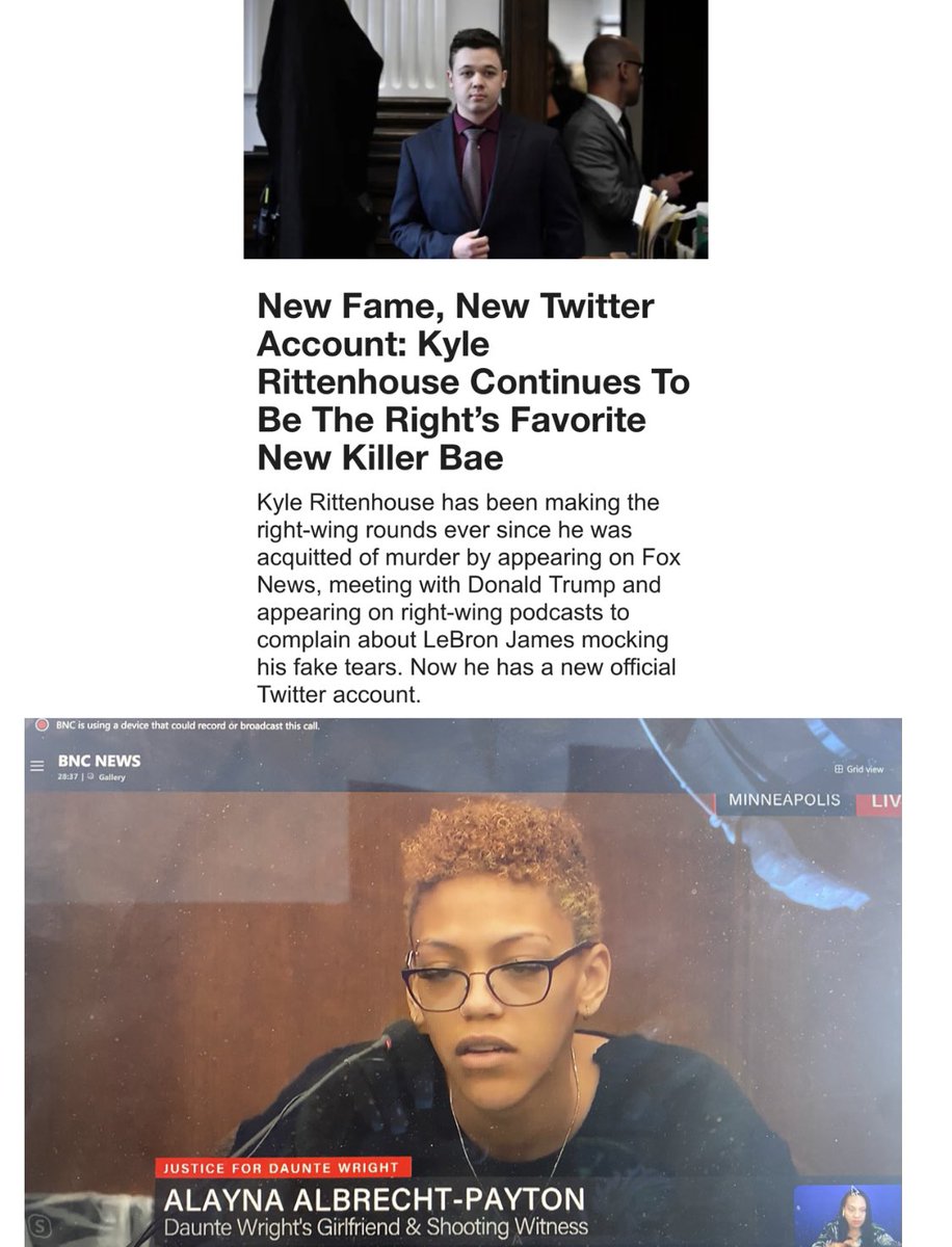 I’m on the air on <a href="/BNCNews/">bncnews</a> listening to Alayna Payton describe the trauma she experienced when the police pulled over her &amp; #DaunteWright let’s see if America cares about her tears like they cared about murderer Kyle Rittenhouse (who they are now making an Internet star)