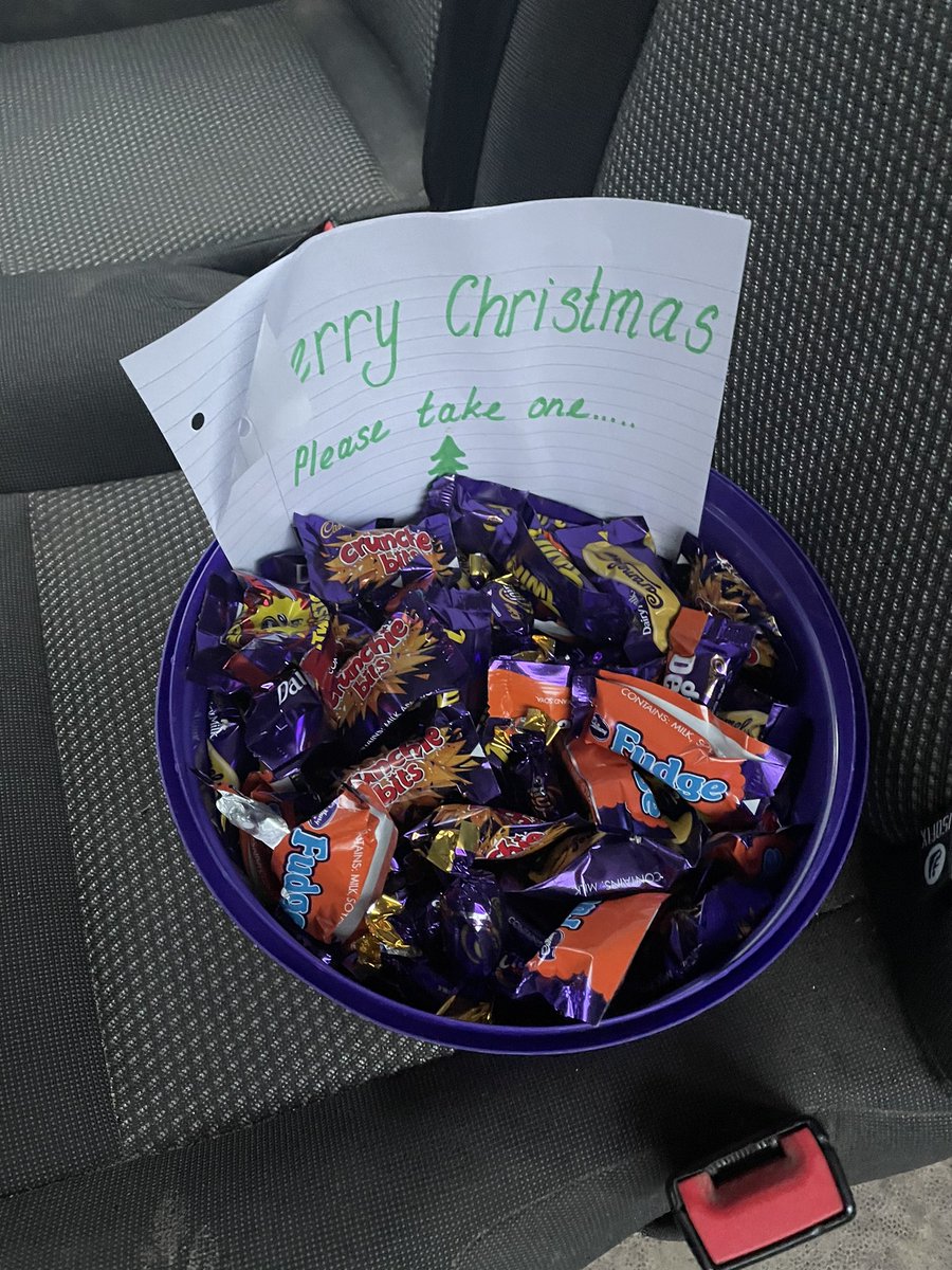 LouiseMA12's tweet photo. Thought I’d share a little Christmas spirit on the #ImACeleb shuttle bus today 🎄 🤶 fair to say, they’ve been enjoyed by all! @antanddec https://t.co/Vbc478lvCl