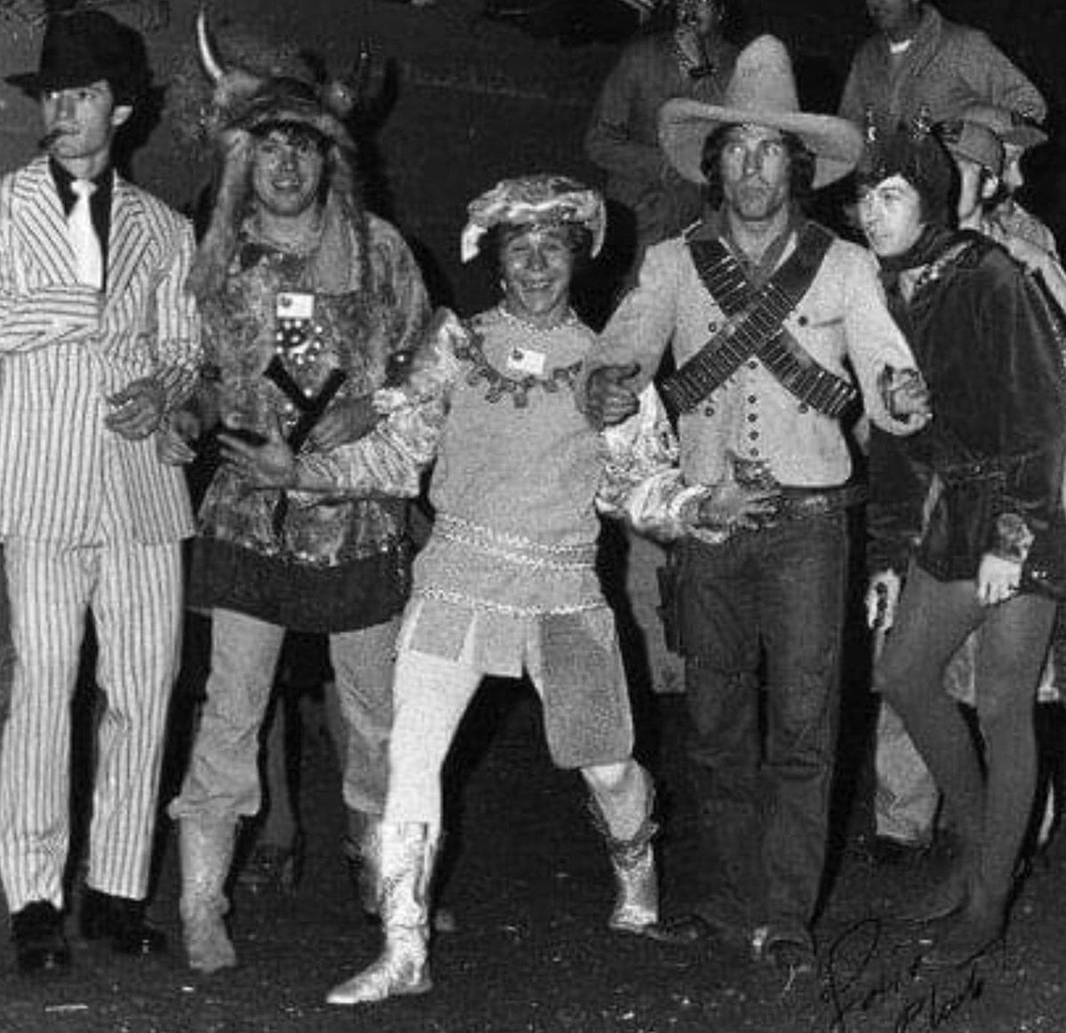 Bull_Guru1970's tweet photo. 1st Gary Leffew Bucking Ball , Halloween Night 1973 , Party is tonight , Friday and Saturday , Downtown Events Center across the street from D Hotel , Best Place in Town to watch NFR Telecast , Band starts playing after last Bull is Bucked …It’s Free https://t.co/bwKSfwktkP