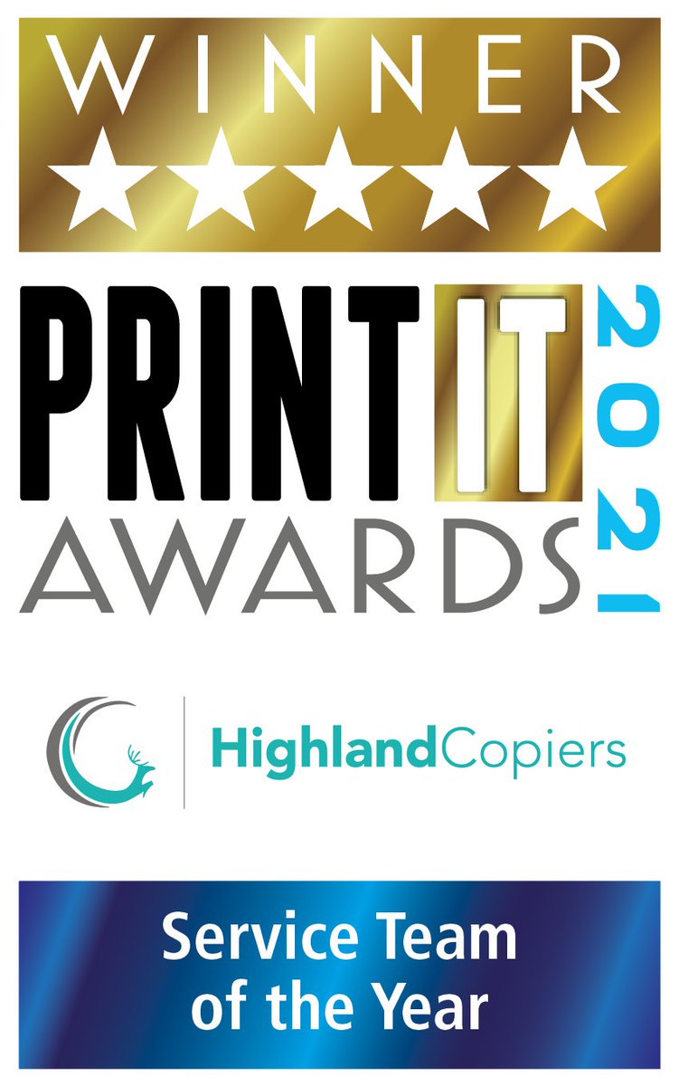 WINNERS and super proud… delighted to have flown the flag representing the highlands on a national stage and even more delighted to be awarded UKs “Service team of the year 2021” at the <a href="/PrintITReseller/">PRINT.IT Reseller</a> awards  hosted by Tom Allen earlier this week. ..