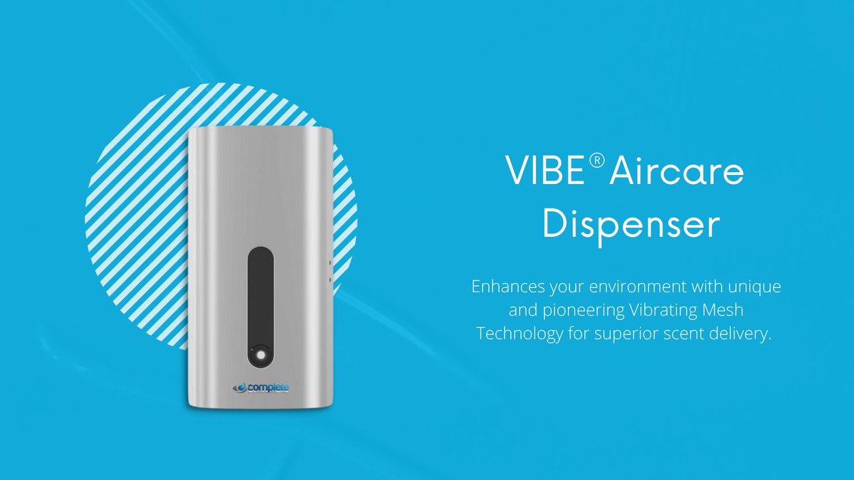 CompleteWSUK's tweet photo. The Vibe Aircare Dispenser enhances your environment with unique and pioneering Vibrating Mesh Technology for superior scent delivery. 

Got a bit of a stink? Get in touch! https://t.co/o1rf7jkjhZ