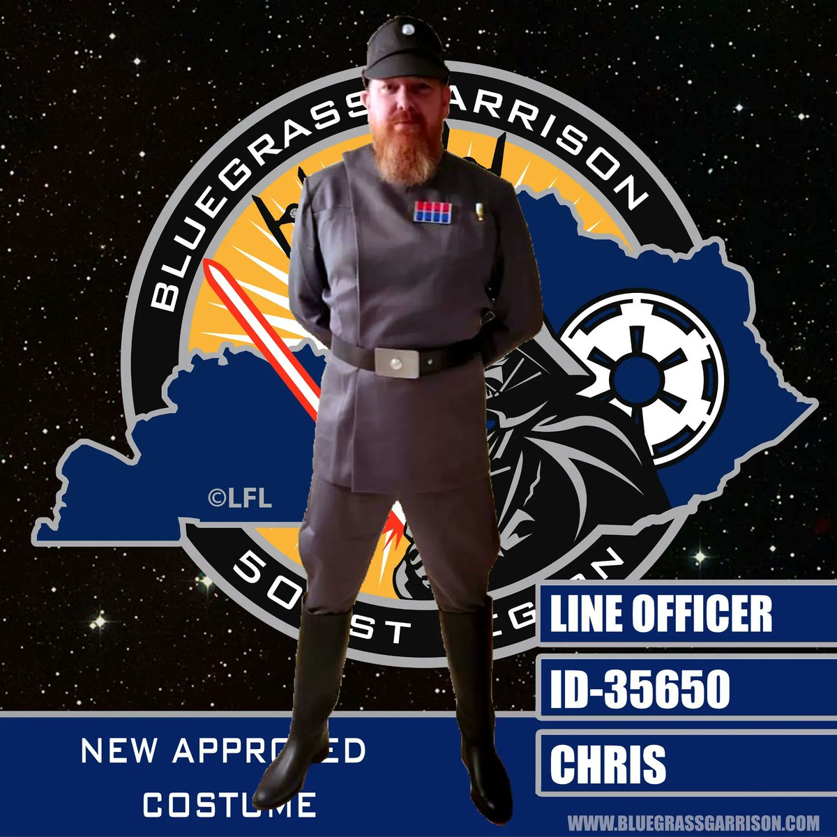 501st_BlueGrass's tweet photo. Congratulations to ID-35650 on his newly approved Line Officer. Your commitment to the Empire is unwavering.
#501st #501stLegion #BluegrassGarrison #StarWars #BadGuysDoingGood https://t.co/zNBbpdpKxr