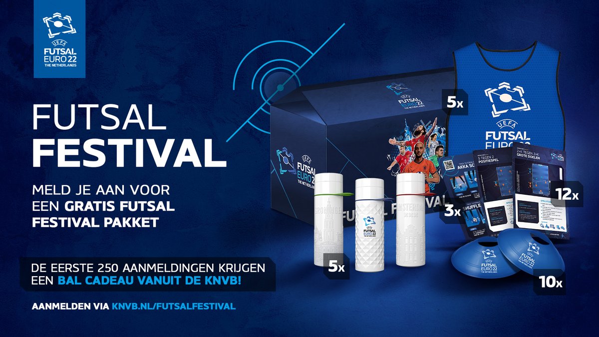 Verrassing! Ontvang een gratis Futsal Festival pakket voor jouw vereniging, school of andere sportorganisatie. Met een Futsal Festival geef je de jeugd een kans om futsal te leren kennen en ze op een leuke manier in beweging te houden. Info 👉 knvb.nl/futsalfestival #FutsalEURO