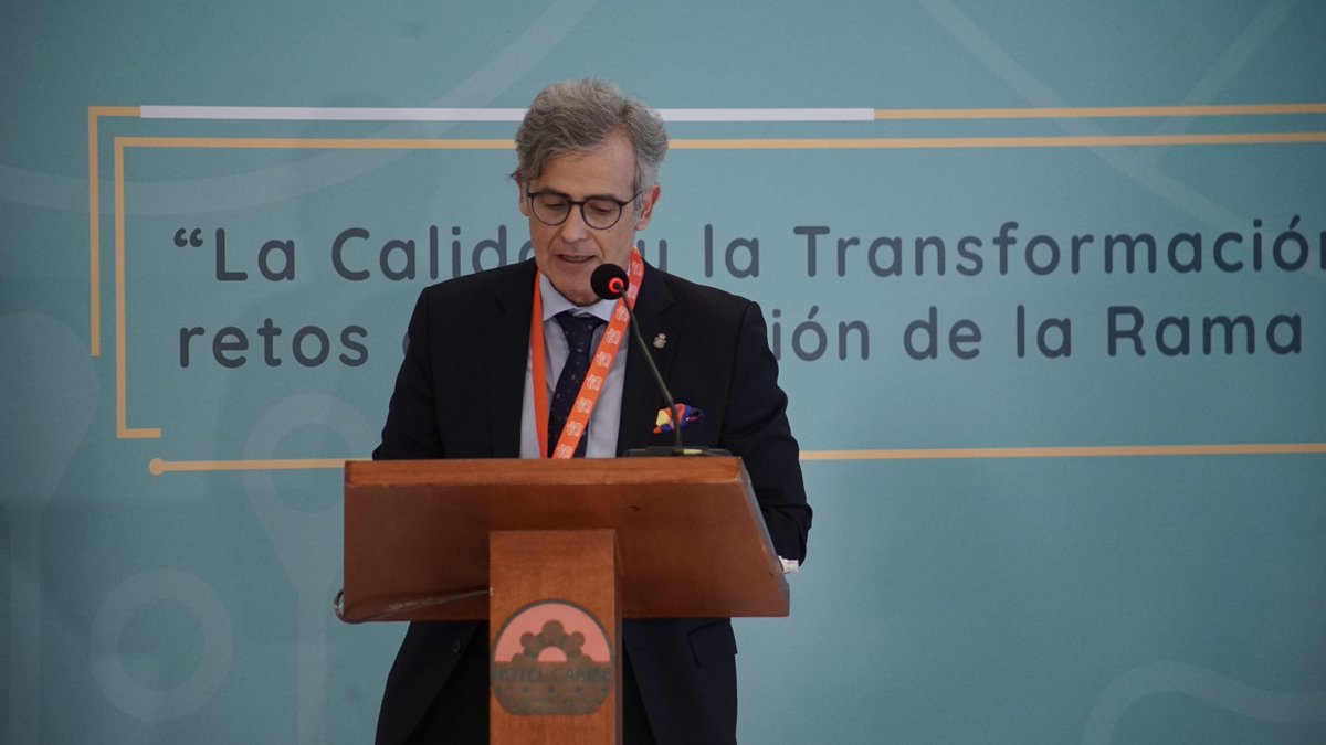 judicaturacsj's tweet photo. #AEstaHora | Interviene en el IV #ConversatorioInternacional y VIII #ConversatorioNacional 'Calidad Integral y #TransformaciónDigital en #RamaJudicial' del SIGCMA, Juan Martínez Moya, Magistrado Especialista del Orden Social Poder Judicial de España Miembro de la CICAJ. https://t.co/Oyn0a9EfEx