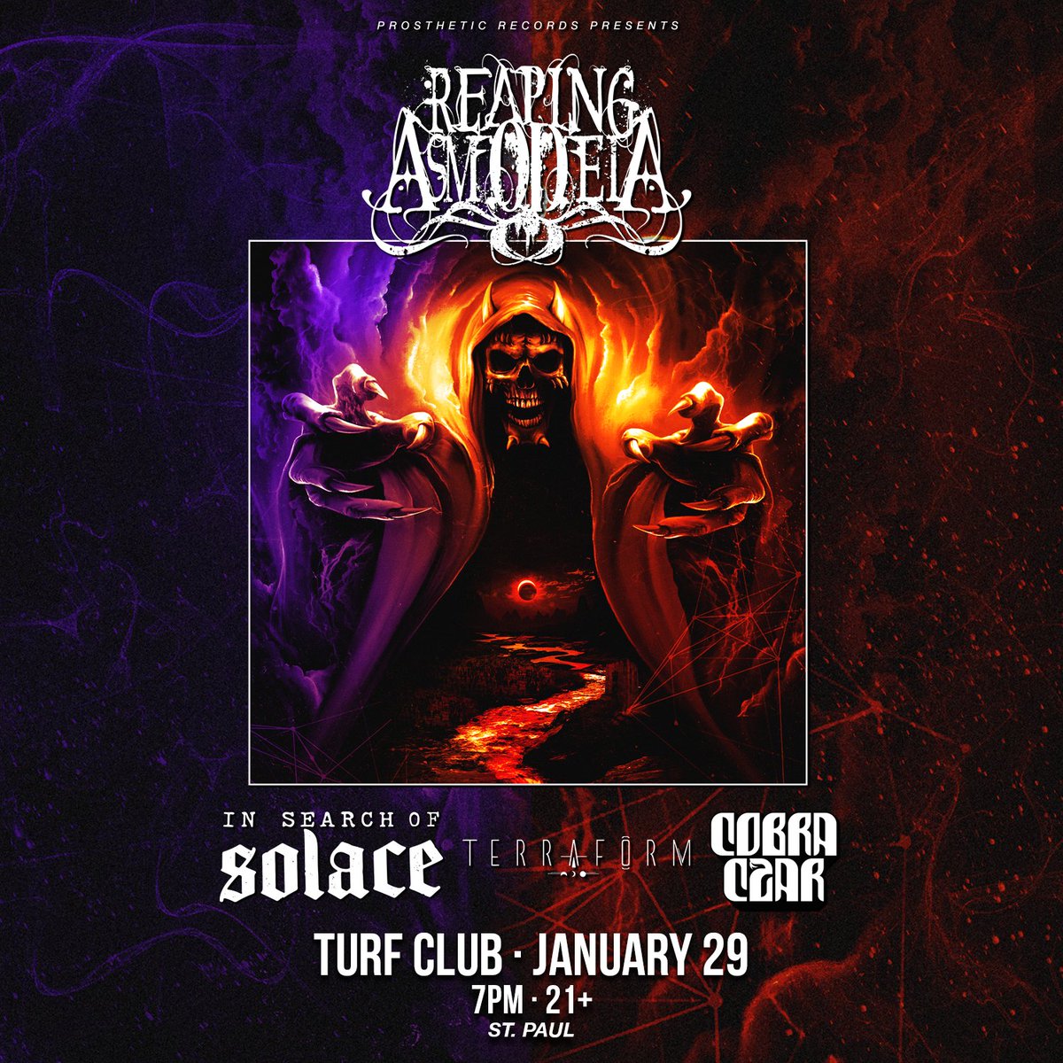 STOKED! <a href="/CobraCzar/">Cobra Czar</a> is back in town Saturday January 29th at <a href="/TurfClubMN/">Turf Club</a> with the homies in <a href="/ReapingAsmodeia/">Reaping Asmodeia</a>, <a href="/ISOSband_/">In Search Of Solace</a> and <a href="/TerraformUS/">Terraform</a> 🐍

RSVP here 👉 bit.ly/3EISRw4 
Tix here 👉 bit.ly/3IxnuHl

#heavymetal #doommetal #sludgemetal #livemusic