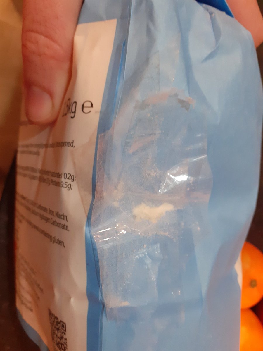 JanepKnowles's tweet photo. Dear @sainsburys we have just received this flour in our online shop.

As you can see there is a hole in the packaging which has been taped over with sellotape. https://t.co/SzmeL2rY0i