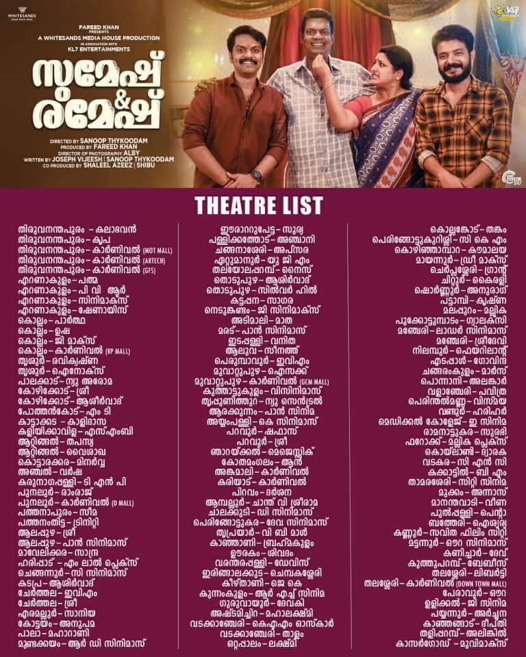 VRFridayMatinee's tweet photo. Kerala Theatre List of Tomorrow 's Releases :
#Udumb #SumeshAndRamesh #Kshanam #Rajavamsam https://t.co/ox2pSUOFfu