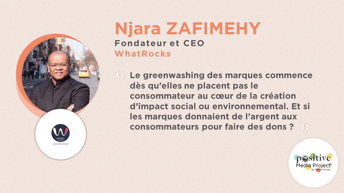 🚀 On termine cette session de pitchs inspirants du #PositiveMediaProject avec un acteur que nous connaissons bien chez <a href="/PublicisMediaFr/">Publicis Media France</a> 👇
<a href="/WhatRocksOrg/">WhatRocks Foundation</a> 
#fintech #publicitesolidaire #performanceresponsable
