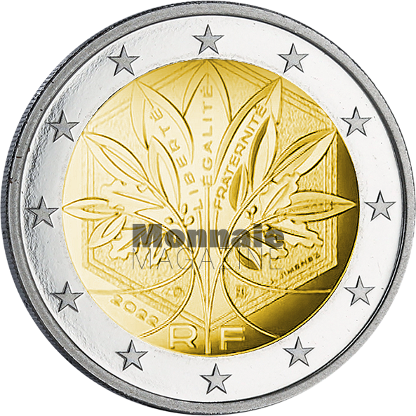 Présentation de la #2euro #France 2022 à l'occasion de la conférence de presse à l' <a href="/Elysee/">Élysée</a> pour la présidence française du conseil de l'Union Européen. Elle a été gravé par Joaquin Jimenez, graveur général de la <a href="/MonnaieDeParis/">Monnaie de Paris</a>