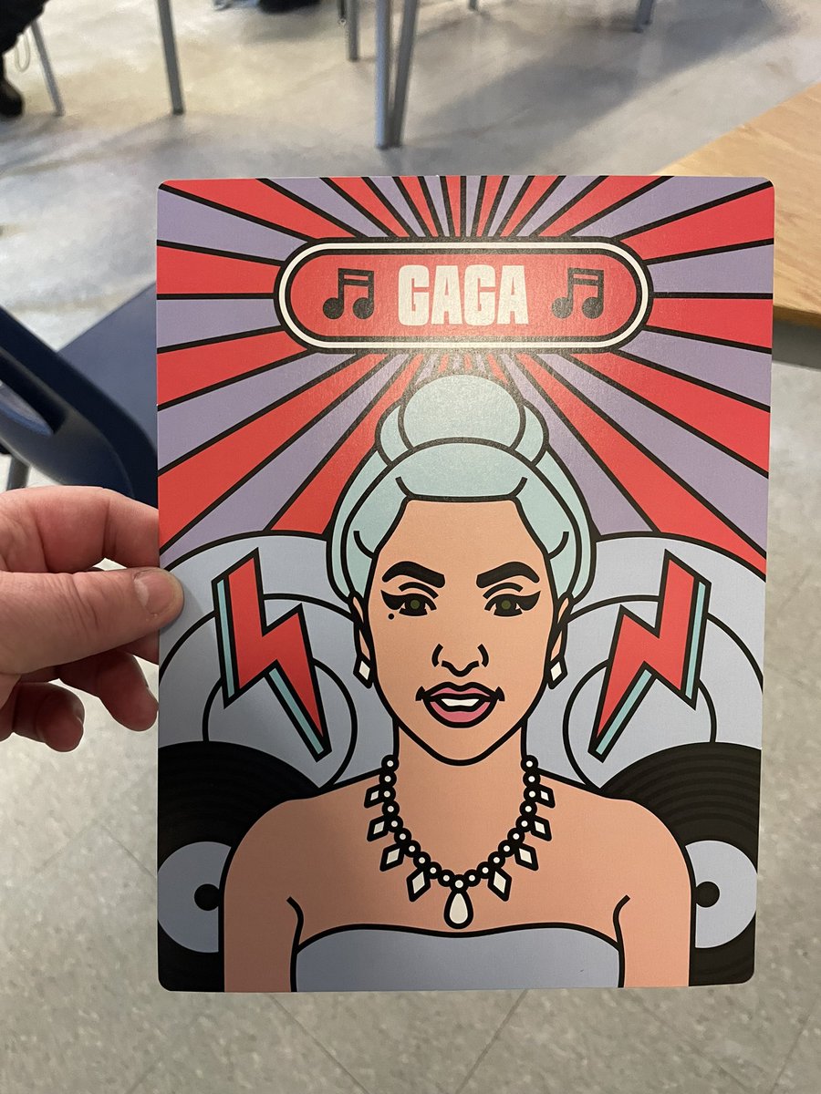 mattl81's tweet photo. Todays #characterpower reading card was @ladygaga. We learned she’s won 9 Grammy awards and was accepted to NYU in their music program by 17 https://t.co/hcYGkcOi2l