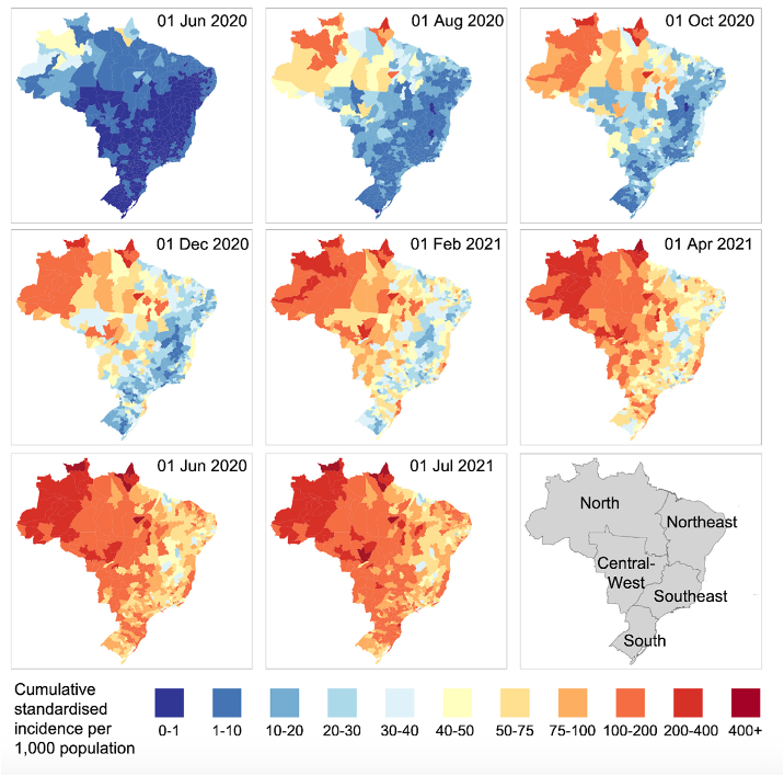 OliverBrady1's tweet photo. In this new paper by @paul_mee99 we show how online web apps can be used to give real time insights into disease spread with the example of COVID-19 in Brazil. Paper: https://t.co/tup9tKN9dt App: https://t.co/TMExSsGDCr https://t.co/hPzluoBCA7