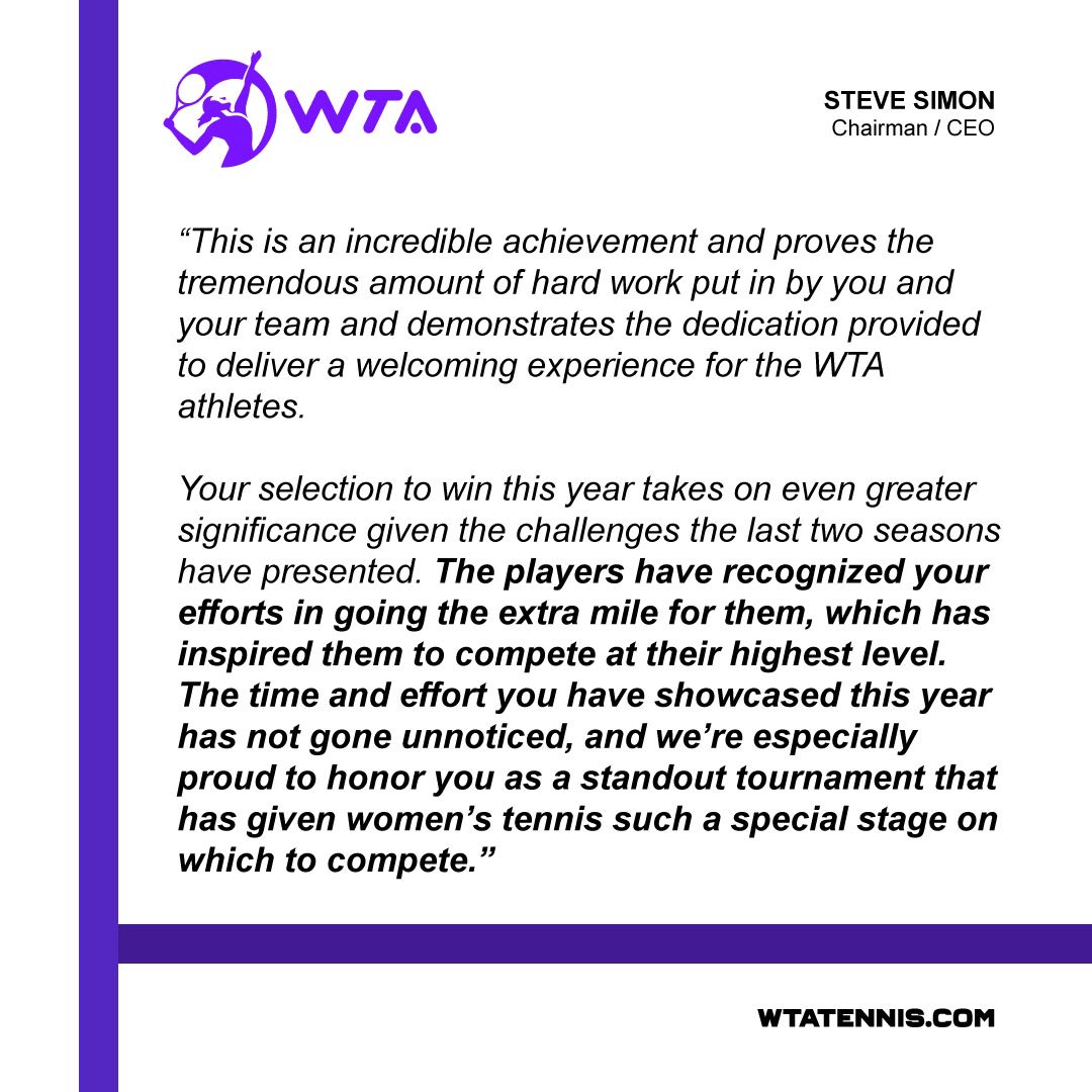 meftennisevents's tweet photo. WTA 250 #TenerifeLadiesOpen is the Tournament of the Year, as voted by @WTA players 🥲🤩

🥇 WTA 1000 - BNP Paribas Open (Indian Wells)
🥇 WTA 500 - St. Petersburg Ladies Trophy
🥇 WTA 250 (tie) - Tenerife Ladies Open AND Phillip Island Trophy (Melbourne)

#meftennisevents https://t.co/ztxZwwR3Sh