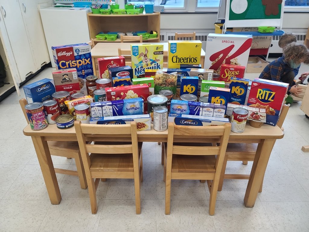 Check out the Pre-K contribution to our Food Drive this week#givinghuskies#littleoneshelpingothers