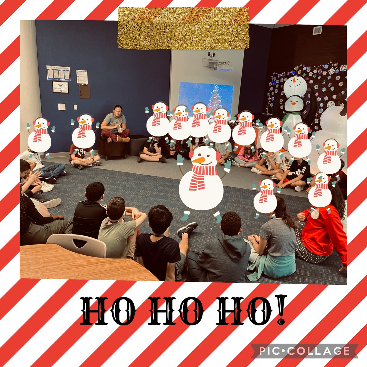 Mrs. Jackson’s class ⁦<a href="/MPJHEagles/">Memorial Parkway JH</a>⁩ enjoys the ELA wintry scene while discussing Narnia. These snowmen were fully engaged!