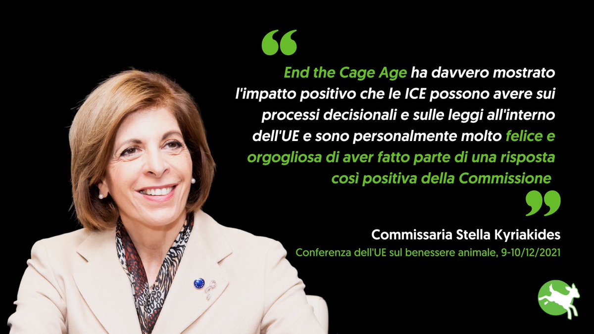 CIWF_IT's tweet photo. Ringraziamo la Commissaria europea per la Salute e la sicurezza alimentare @SKyriakidesEU per l'entusiasmo e il sostegno espressi, anche durante la Conferenza dell'UE sul benessere animale, in favore dell'ICE contro l'allevamento in gabbia nell'UE #EndTheCageAge.

#TIME4AW https://t.co/KAScZA6m7m